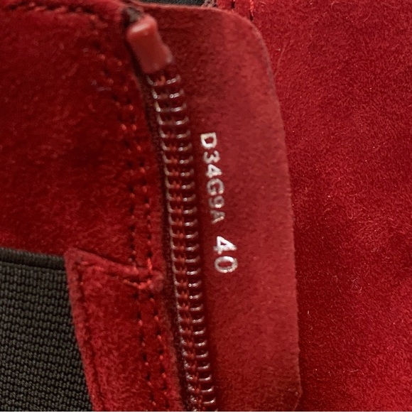 GEOX Respira Boots Womens 10 Red Black High Heels Leather Sexy Valentine’s Day - Picture 10 of 11